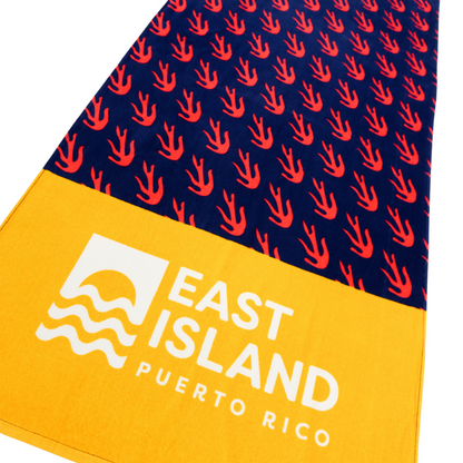 Navy Corals Towel