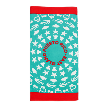 Aqua Sea Shells Towel