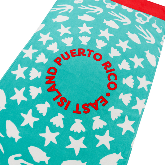 Aqua Sea Shells Towel